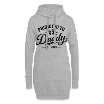 Promu Papa 2026 Futur Père Annonce Naissance - Sweat-shirt à capuche long Femme - gris chiné - Devant