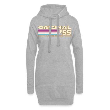 Originale 55 mehrfarbige Retro-Streifen - Hoodie-Kleid - Grau meliert - Vorne