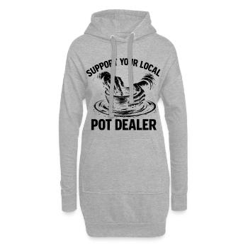 Humor Pottery – Unterstützen Sie Ihre lokale Kunst des Marihuanahändlers - Hoodie-Kleid - Grau meliert - Vorne