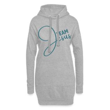 Team Jesus | Glaube | Religion - Hoodie-Kleid - Grau meliert - Vorne