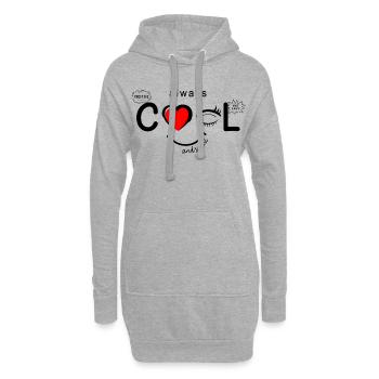Immer cooles und kluges Herz-Zwinkern-Geschenk - Hoodie-Kleid - Grau meliert - Vorne