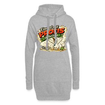 Einmal mit Profis arbeiten - Hoodie-Kleid - Grau meliert - Vorne
