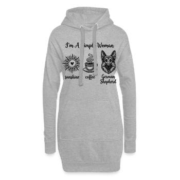 Einfache Frau Deutsche Schäferhund-Liebhaberinnen - Hoodie-Kleid - Grau meliert - Vorne
