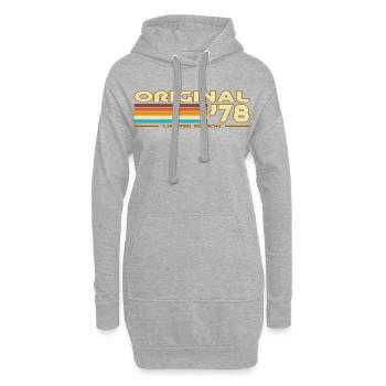 Retro Stripes 70er Original 78 - Hoodie-Kleid - Grau meliert - Vorne