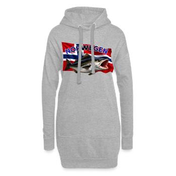 Norwegen Köhler Angeln - Seelachs Fishing - Hoodie-Kleid - Grau meliert - Vorne