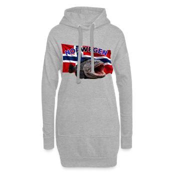 Steinbeisser Angeln Norwegen - Hoodie-Kleid - Grau meliert - Vorne