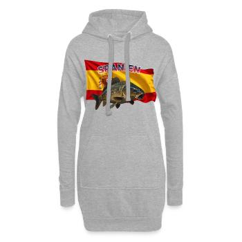 Karpfen Angeln Spanien - Angel Design - Hoodie-Kleid - Grau meliert - Vorne