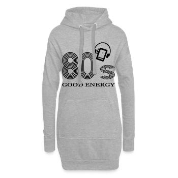 années 80 - Sweat-shirt à capuche long Femme - gris chiné - Devant