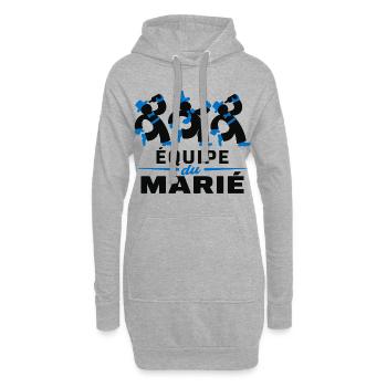 Das Team des Bräutigams - Hoodie-Kleid - Grau meliert - Vorne