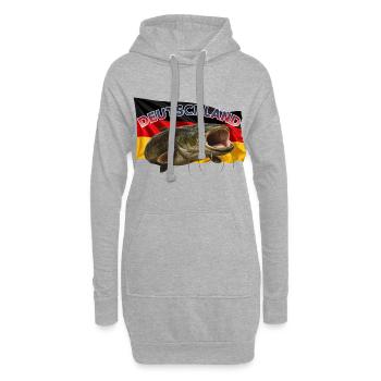 Wels Angeln Deutschland - Rhein Monster - Hoodie-Kleid - Grau meliert - Vorne