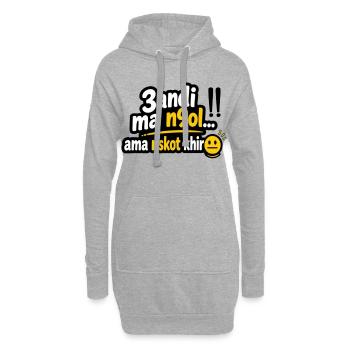 Tshirt Tunisian humor "andi mankol ama noskot khir - Sweat-shirt à capuche long Femme - gris chiné - Devant