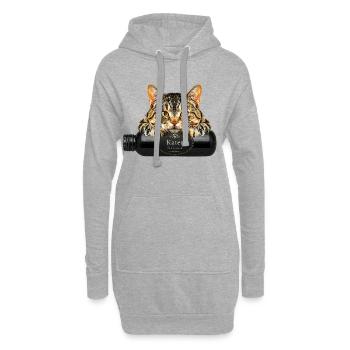 Kater Frühstück - Hoodie-Kleid - Grau meliert - Vorne