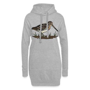 Snipe, Snipe, Tarnvogel - Hoodie-Kleid - Grau meliert - Vorne