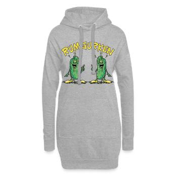 Rumgurken Betrunkene Gurken Rum Lustige Sprüche - Hoodie-Kleid - Grau meliert - Vorne