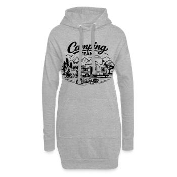 Camping Team Wagon - Sweat-shirt à capuche long Femme - gris chiné - Devant