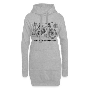 Faites confiance à votre suspension - Vue du vélo DH explosé - Sweat-shirt à capuche long Femme - gris chiné - Devant