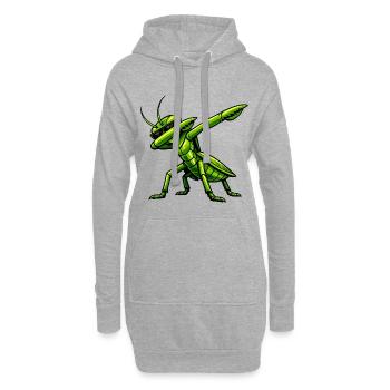 Tamponnement de la mante religieuse - Sweat-shirt à capuche long Femme - gris chiné - Devant