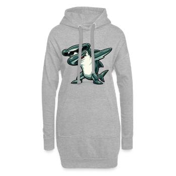 Dabbing Hammerhai - Hoodie-Kleid - Grau meliert - Vorne