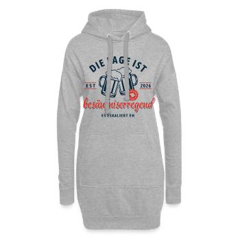 Malloca 2026 | Die Lage Ist beäufnis erregend  - Hoodie-Kleid - Grau meliert - Vorne