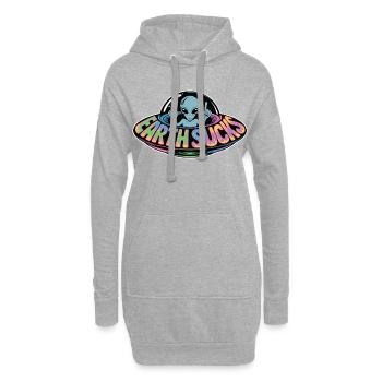 Chemise Earth Sucks avec extraterrestre - Motif OVNI drôle - Sweat-shirt à capuche long Femme - gris chiné - Devant