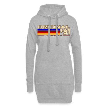 Retro 1991 Rainbow - Hoodie-Kleid - Grau meliert - Vorne