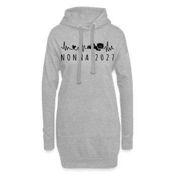 Futura Nonna 2027 Battito Cardiaco in Gravidanza - Hoodie-Kleid - Grau meliert - Vorne