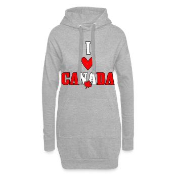 Ich liebe Kanada, stolz, kanadisches Herz Kanada, - Hoodie-Kleid - Grau meliert - Vorne