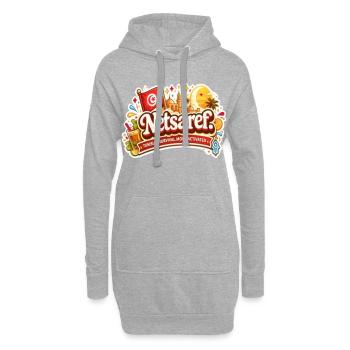 Netsaref – Lustiges tunesisches Überlebensmodus-Design - Hoodie-Kleid - Grau meliert - Vorne