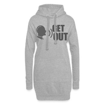 GET OUT Meme Lustiges, grafisches Rufzitat-Geschenk - Hoodie-Kleid - Grau meliert - Vorne