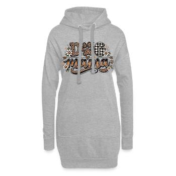 Dog Mom: Dog Mama Leopard Blumen Geschenk - Hoodie-Kleid - Grau meliert - Vorne