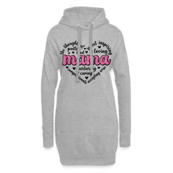 Pink Heart Mama | Einzigartiges Muttertagsgeschenk - Hoodie-Kleid - Grau meliert - Vorne