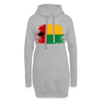 Guinea_Bissau_Flagge_used - Sweat-shirt à capuche long Femme - gris chiné - Devant