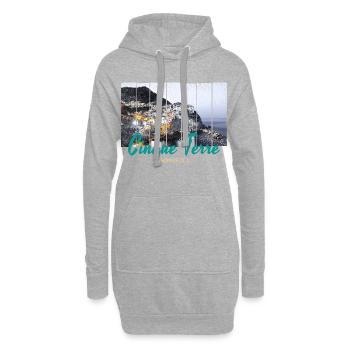 Cinque Terre Manarola in Italien Vintage Souvenir - Hoodie-Kleid - Grau meliert - Vorne