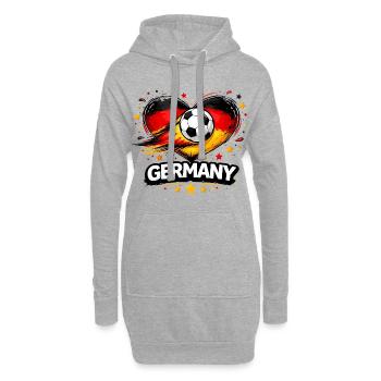Graphique du cœur du football allemand - Sweat-shirt à capuche long Femme - gris chiné - Devant