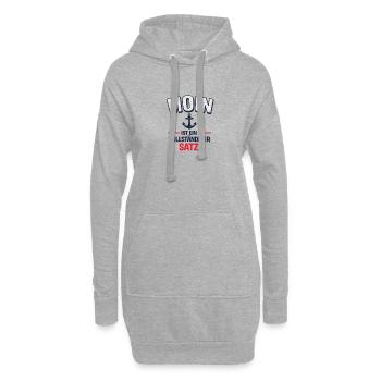 Moin - ist ein vollständiger Satz - Hoodie-Kleid - Grau meliert - Vorne
