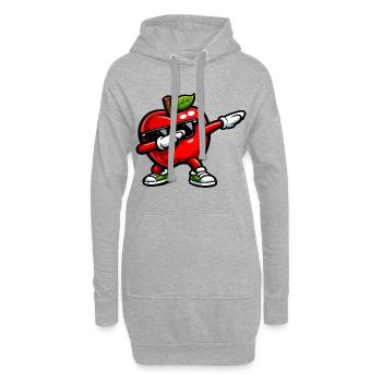 Dabbing Roter Apfel - Hoodie-Kleid - Grau meliert - Vorne