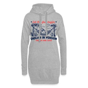Enfin dans Pension Retro Coffee - Sweat-shirt à capuche long Femme - gris chiné - Devant