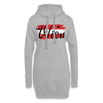 Flagge Österreich Wien - Hoodie-Kleid - Grau meliert - Vorne