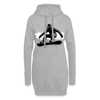 Planche à neige - Sweat-shirt à capuche long Femme - gris chiné - Devant