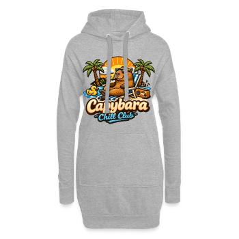 Capybara Chill Club – Design Drôle de Capybara - Sweat-shirt à capuche long Femme - gris chiné - Devant