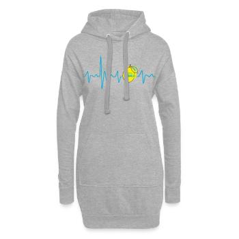 Costa d'Amalfi in Italien Heartbeat Amalfiküste - Hoodie-Kleid - Grau meliert - Vorne