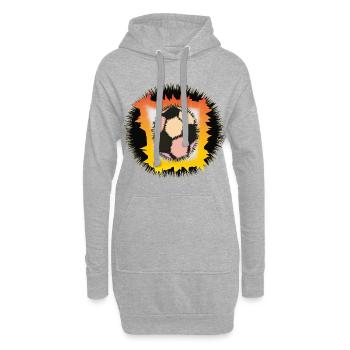 Flammendes Fußball-Symbol - Hoodie-Kleid - Grau meliert - Vorne