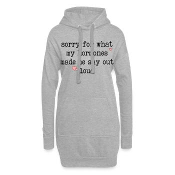 Lustiges Menopause-Hormon - Hoodie-Kleid - Grau meliert - Vorne