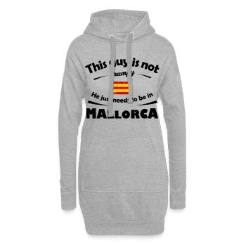 Bandes brossées du drapeau espagnol de Majorque - Sweat-shirt à capuche long Femme - gris chiné - Devant