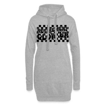 Retirement Glow Up Retraite Retro Damier - Sweat-shirt à capuche long Femme - gris chiné - Devant