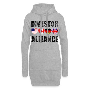 Flag Hearts États-Unis, Canada, Allemagne, Royaume-Uni - Sweat-shirt à capuche long Femme - gris chiné - Devant