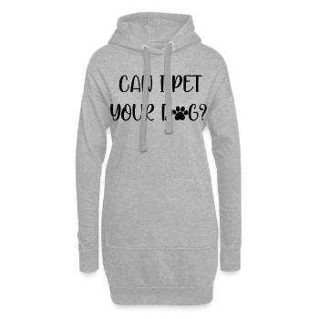 Darf ich deinen Hund streicheln lustiges Welpenliebhaber-Geschenk - Hoodie-Kleid - Grau meliert - Vorne