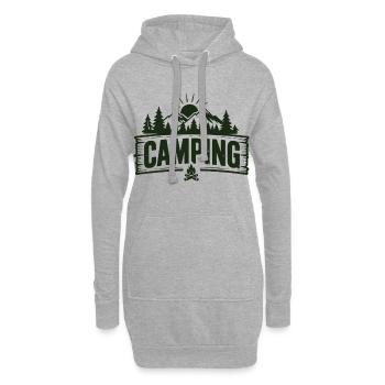 Camping, tente d’aventure en plein air en montagne - Sweat-shirt à capuche long Femme - gris chiné - Devant