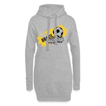 Brasilien Fußball Brasil Fußball-Fantrikot - Hoodie-Kleid - Grau meliert - Vorne