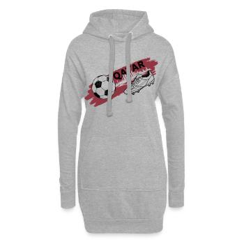 Qatar Football Fan Trikot Doha Soccer Soccer - Hoodie-Kleid - Grau meliert - Vorne